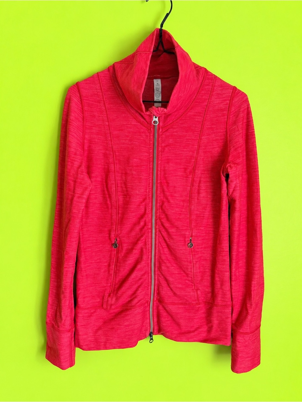 Lululemon In Stride Jacket Size 4 Heathered Coral Red Full Zip